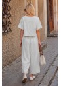 Açık Gri Keten Beli Lastikli Arkası Düğmeli Kadın İkili Takım Açık Gri Keten Beli Lastikli Arkası Düğmeli Kadın İkili Takım