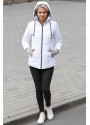 Günlük Su Geçirmez Kışlık Şişme Kadın Eldivenli Beyaz Mont 