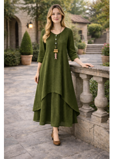 Günlük Yazlık Salaş Kadın İki Katlı  Elbise