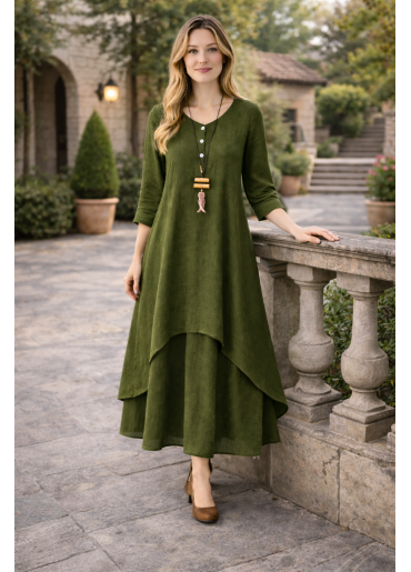 Günlük Yazlık Salaş Kadın İki Katlı  Elbise