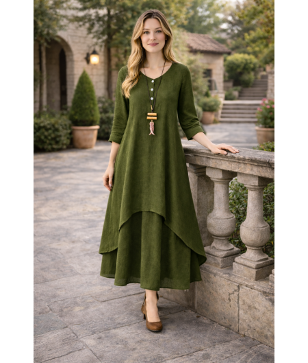 Günlük Yazlık Salaş Kadın İki Katlı  Elbise