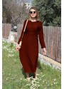 Günlük Salaş Büzgü Detaylı Yazlık Uzun Kadın Elbise