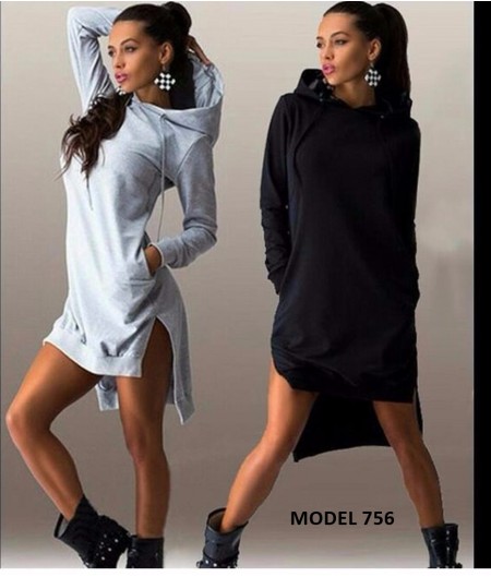 Günlük Yanları Yırtmaçlı Kadın Kışlık Sweatshirt
